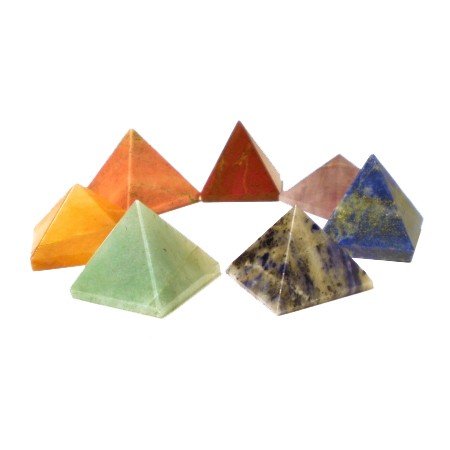 Edelstenen: SET 7 chakra piramide stenen