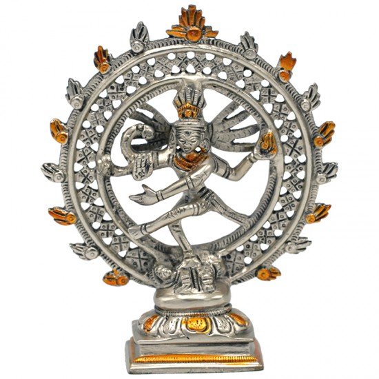 Shiva Nataraja - messing - dubbele ring tweekleurig