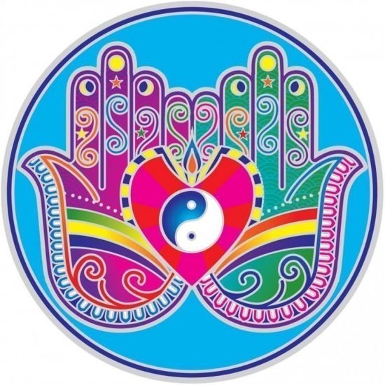 Raamsticker Genezende Handen Mandala